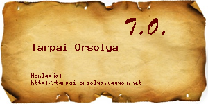 Tarpai Orsolya névjegykártya